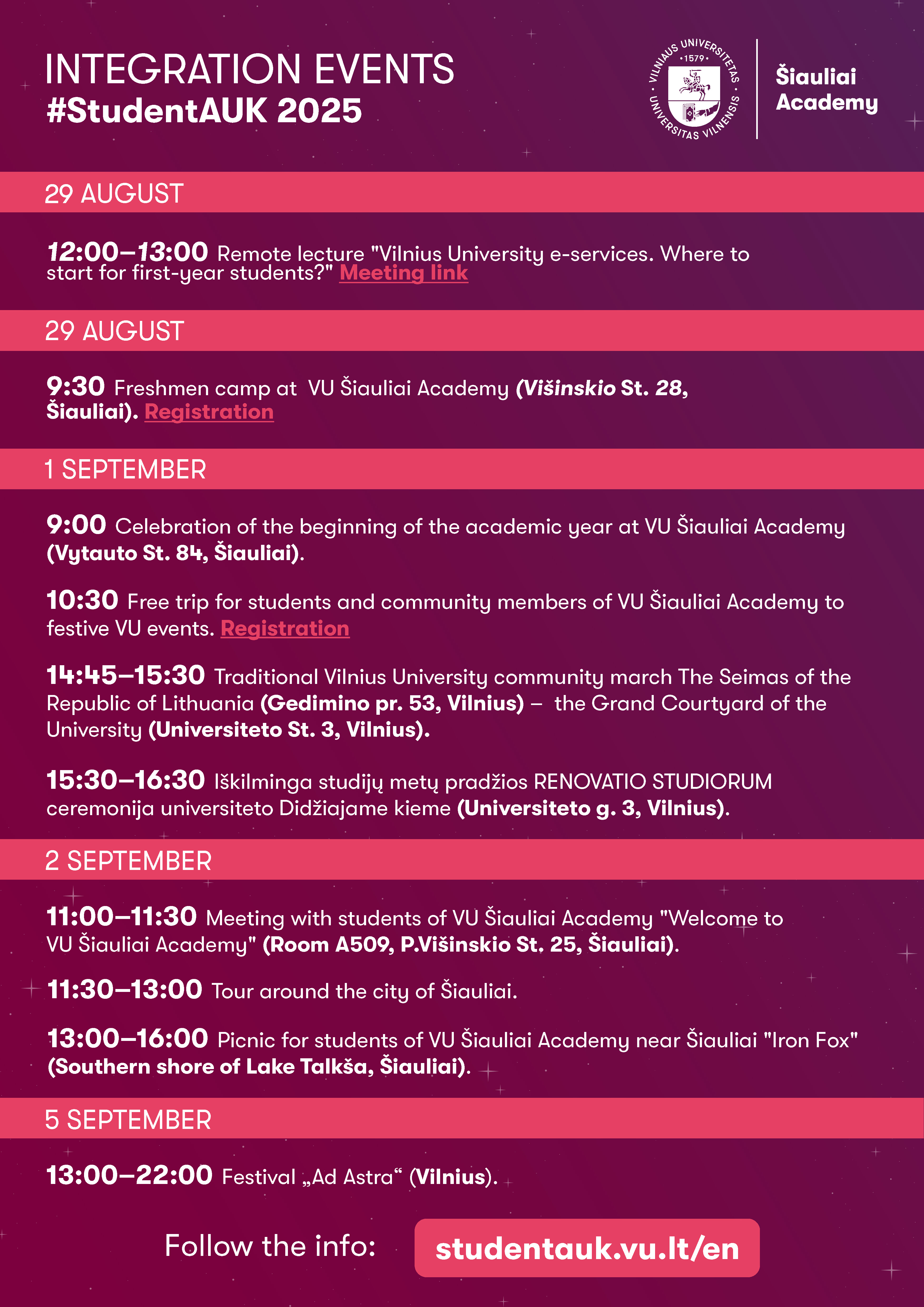Integration Events 2025 links