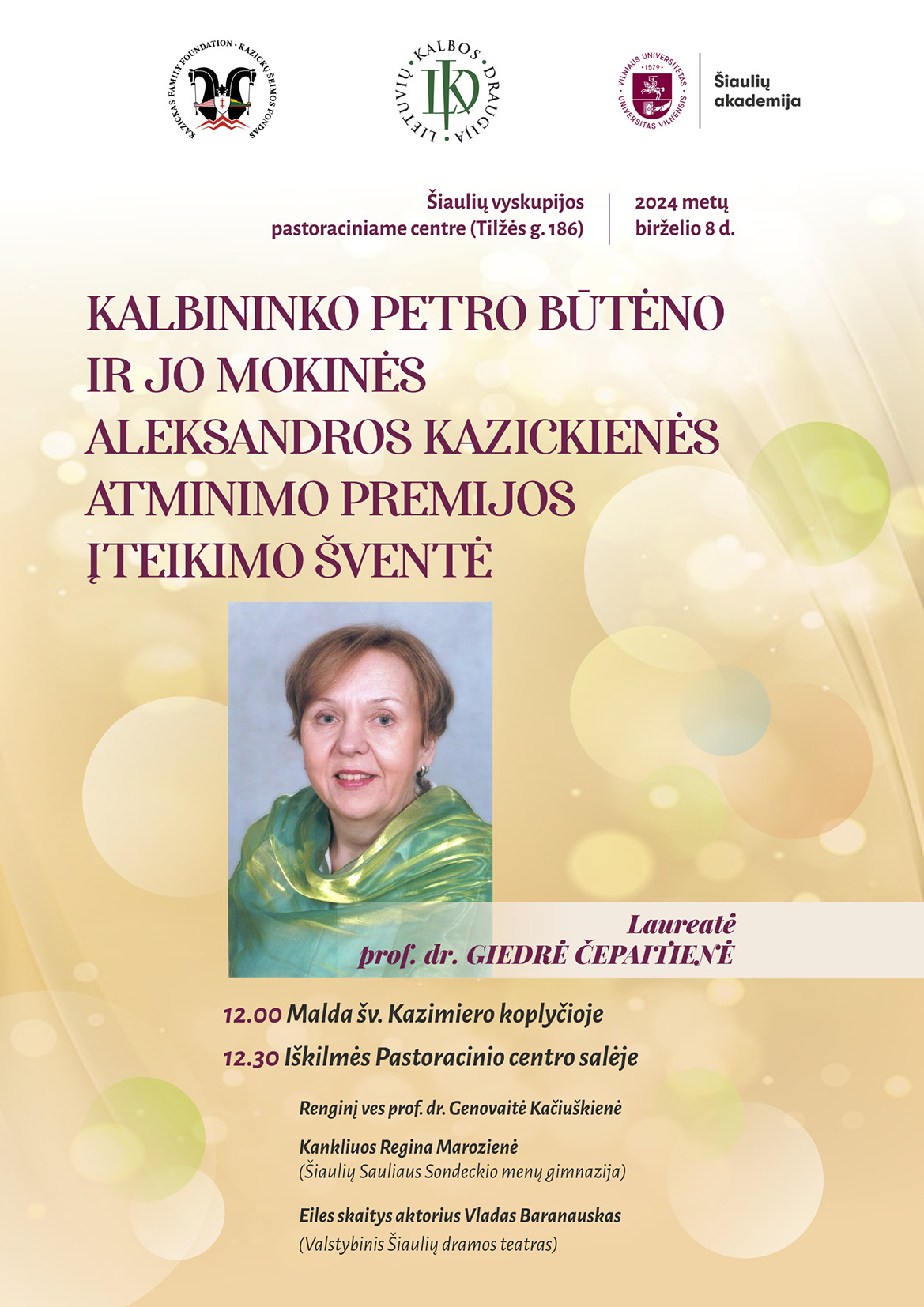 Giedre Cepaitiene premijos iteikimo švente 2024 06 08